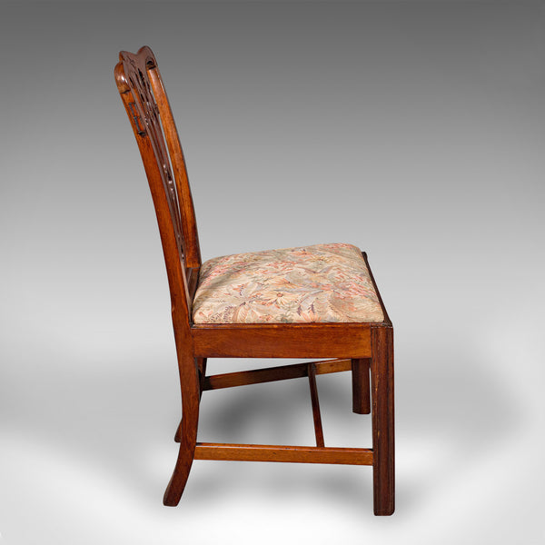 6 Antique Dining Room Chairs, English, Walnut, After Chippendale, Georgian, 1800