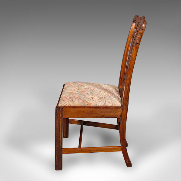 6 Antique Dining Room Chairs, English, Walnut, After Chippendale, Georgian, 1800