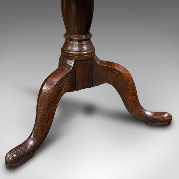 Antique Tilt Top Occasional Table, English, Oak, Side, Lamp, Georgian, C.1780