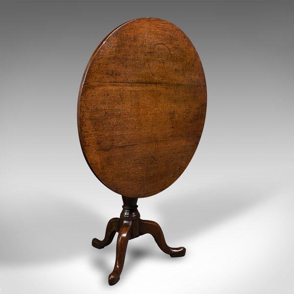 Antique Tilt Top Occasional Table, English, Oak, Side, Lamp, Georgian, C.1780