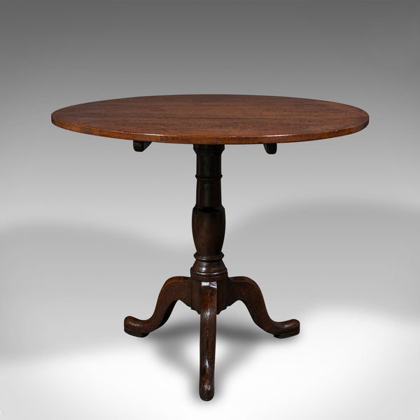 Antique Tilt Top Occasional Table, English, Oak, Side, Lamp, Georgian, C.1780