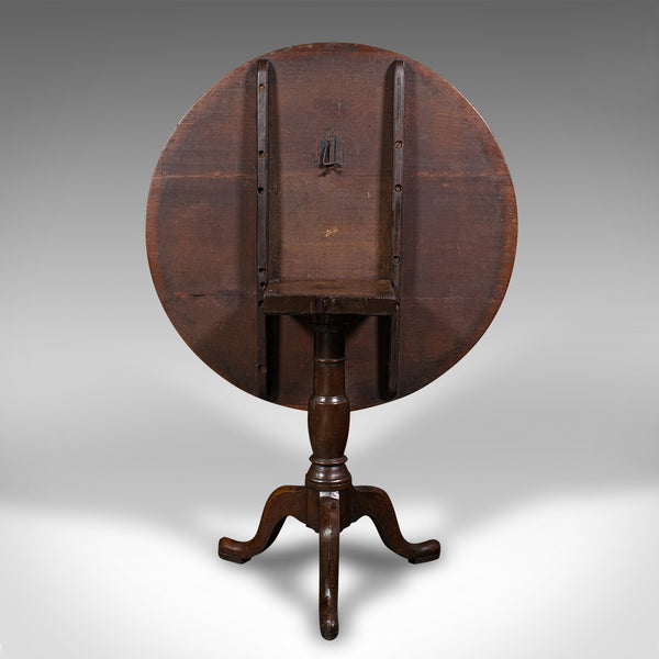 Antique Tilt Top Occasional Table, English, Oak, Side, Lamp, Georgian, C.1780