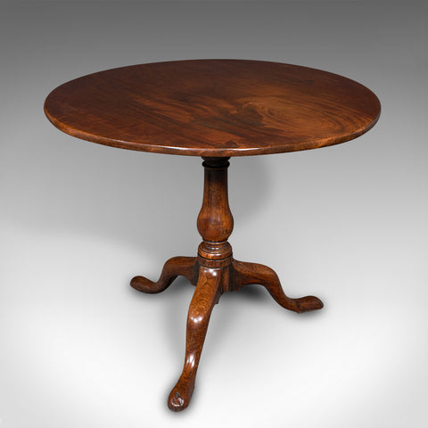 Antique Tilt Top Table, English, Mahogany, Side, Lamp, Rotary, Georgian, C.1760