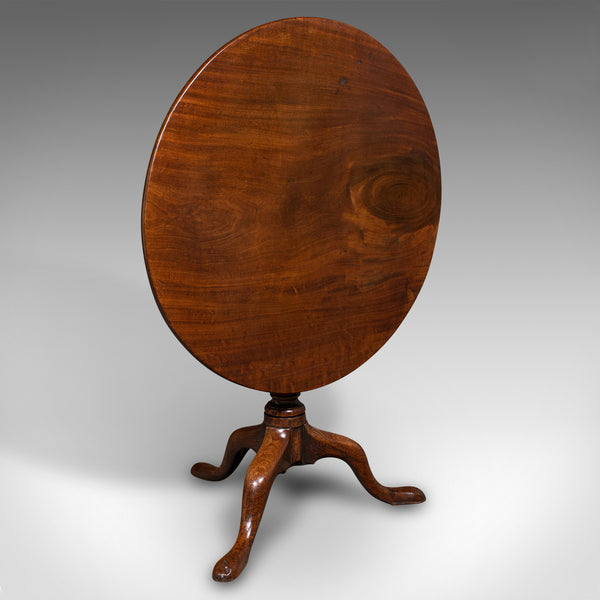 Antique Tilt Top Table, English, Mahogany, Side, Lamp, Rotary, Georgian, C.1760