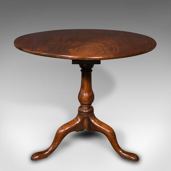 Antique Tilt Top Table, English, Mahogany, Side, Lamp, Rotary, Georgian, C.1760