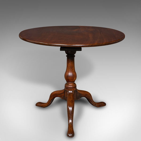 Antique Tilt Top Table, English, Mahogany, Side, Lamp, Rotary, Georgian, C.1760