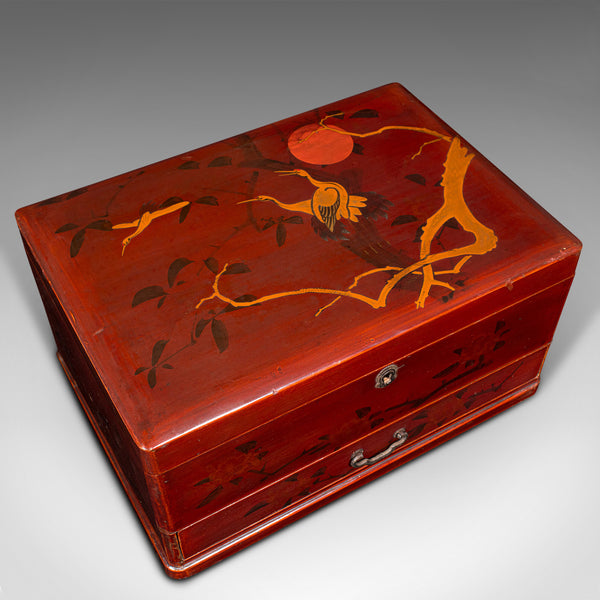 Vintage Decorative Administrator's Box, Japanese, Lacquer, Jewellery, Art Deco