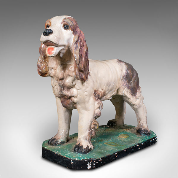 Large Antique Cocker Spaniel Figure, English, Plaster, Dog Statue, Edwardian