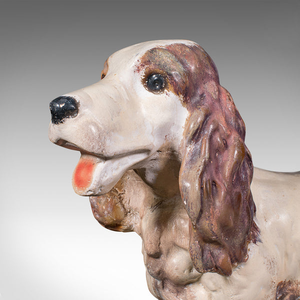 Large Antique Cocker Spaniel Figure, English, Plaster, Dog Statue, Edwardian