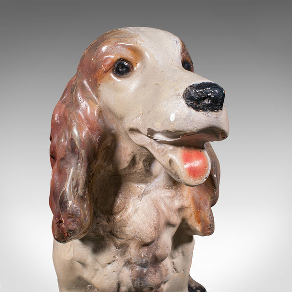 Large Antique Cocker Spaniel Figure, English, Plaster, Dog Statue, Edwardian