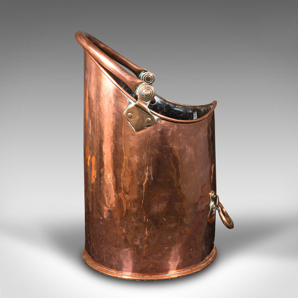 Large Antique Country House Coal Bin, English Copper, Fireside Keeper, Victorian