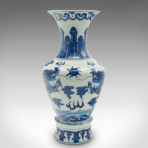 Pair Of Vintage Baluster Vases, Chinese, Ceramic, Decor, Display Urn, Art Deco
