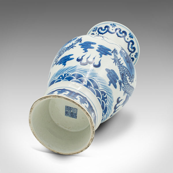 Pair Of Vintage Baluster Vases, Chinese, Ceramic, Decor, Display Urn, Art Deco