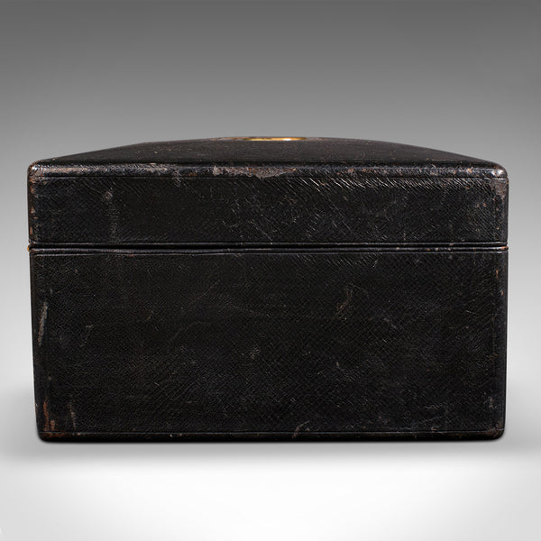 Antique Correspondence Box, English, Leather, Writing Case, Victorian, C.1890