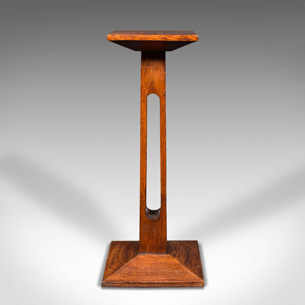 Pair Of Antique Statue Stands, English, Oak, Pedestal, Torchere, Edwardian, 1910