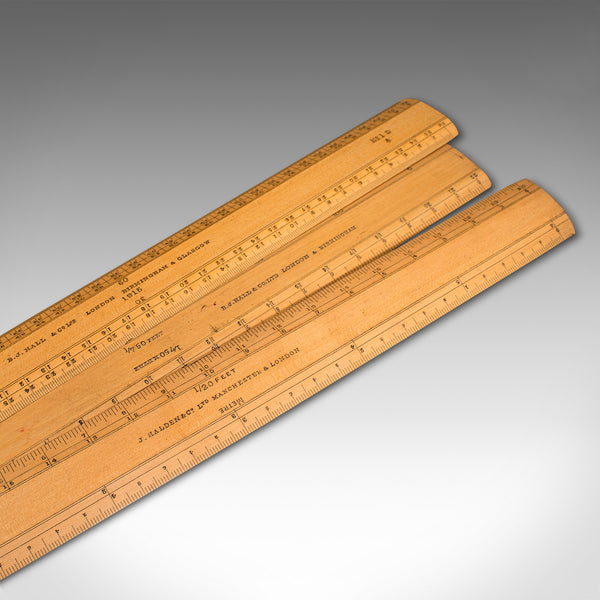 Set of Vintage Draughtsman's Rules, English, Engineer's Instruments, Circa 1930