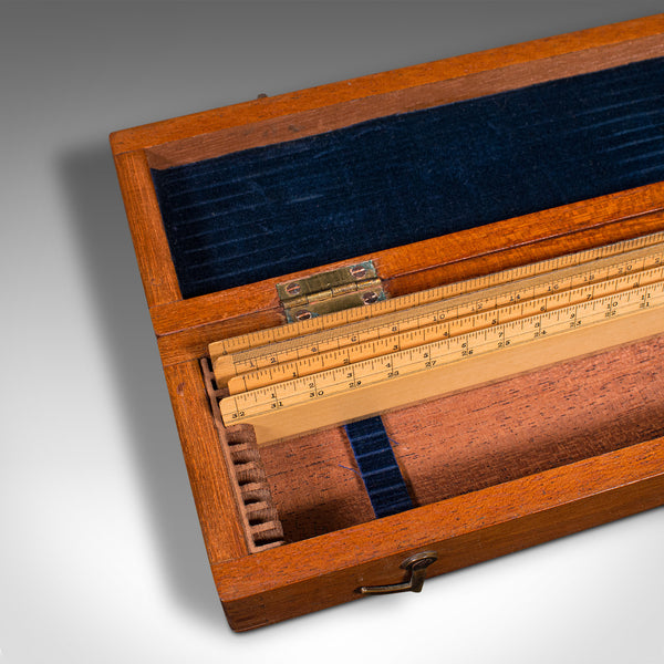 Set Of Antique Draughtsman's Rules, English, Engineer's Instrument Set, C.1920