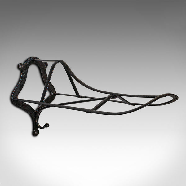 Antique Duck Bill Saddle Rack, English Cast Iron Equestrian Tack Rest, Victorian
