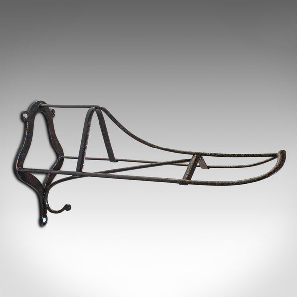 Antique Duck Bill Saddle Rack, English Cast Iron Equestrian Tack Rest, Victorian