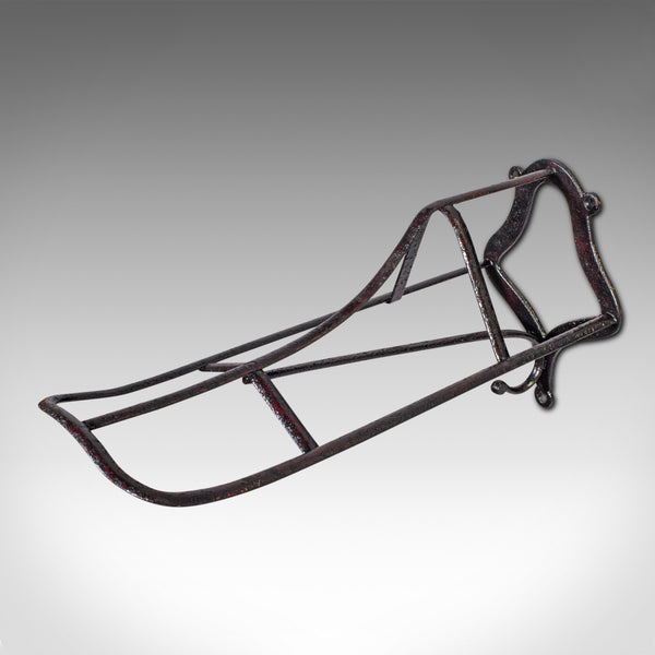 Antique Duck Bill Saddle Rack, English Cast Iron Equestrian Tack Rest, Victorian