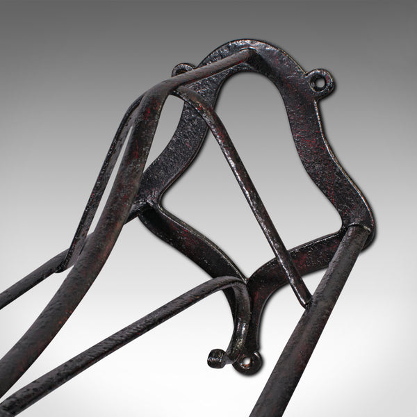 Antique Duck Bill Saddle Rack, English Cast Iron Equestrian Tack Rest, Victorian