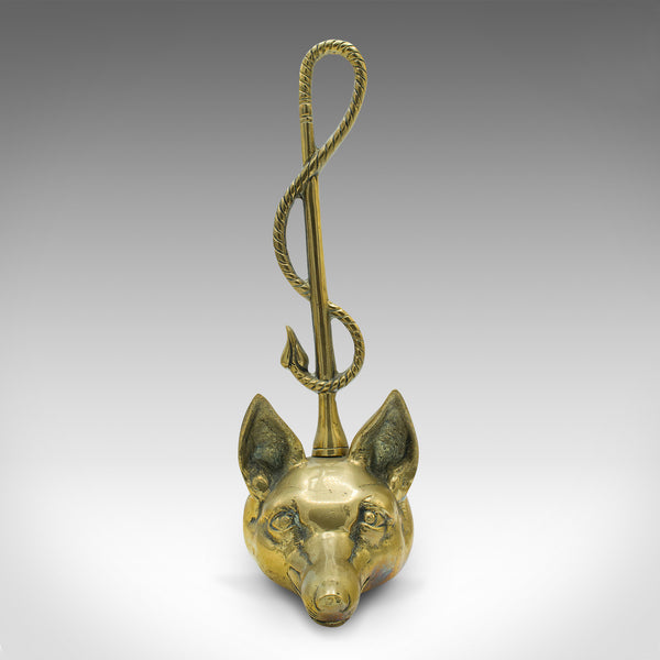 Antique Fox Doorstop, English Brass, Decor, Country House Door Keeper, Victorian