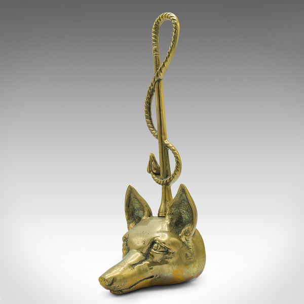 Antique Fox Doorstop, English Brass, Decor, Country House Door Keeper, Victorian