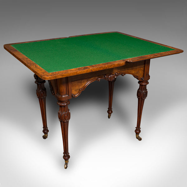 Antique Gentleman's Card Table, English Walnut, Games, James Phillips, Victorian