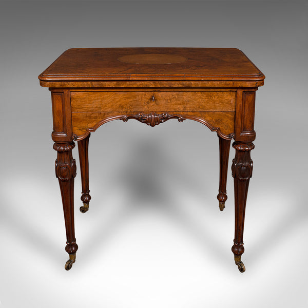 Antique Gentleman's Card Table, English Walnut, Games, James Phillips, Victorian