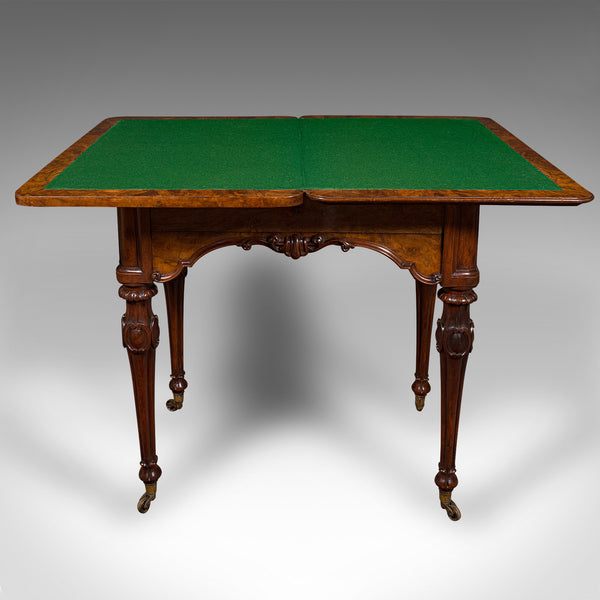 Antique Gentleman's Card Table, English Walnut, Games, James Phillips, Victorian