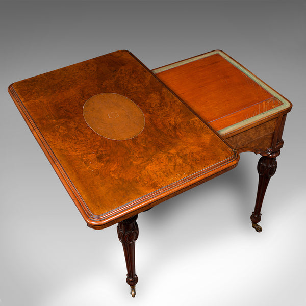 Antique Gentleman's Card Table, English Walnut, Games, James Phillips, Victorian