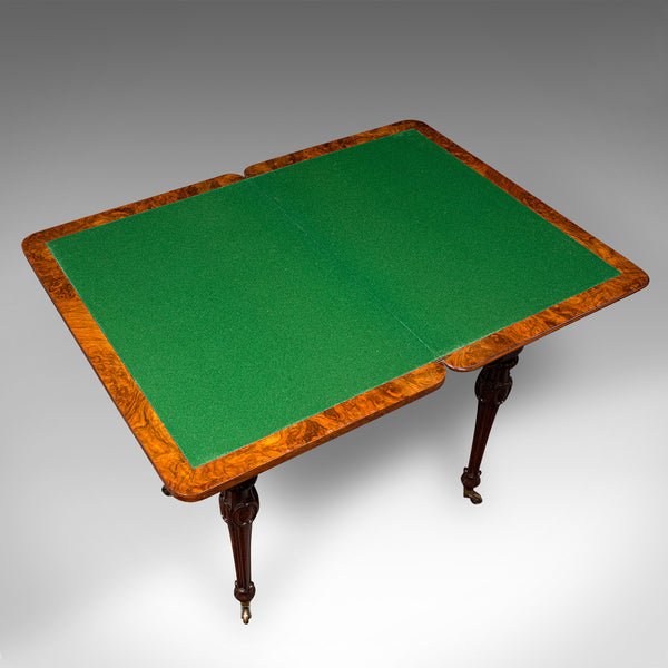 Antique Gentleman's Card Table, English Walnut, Games, James Phillips, Victorian