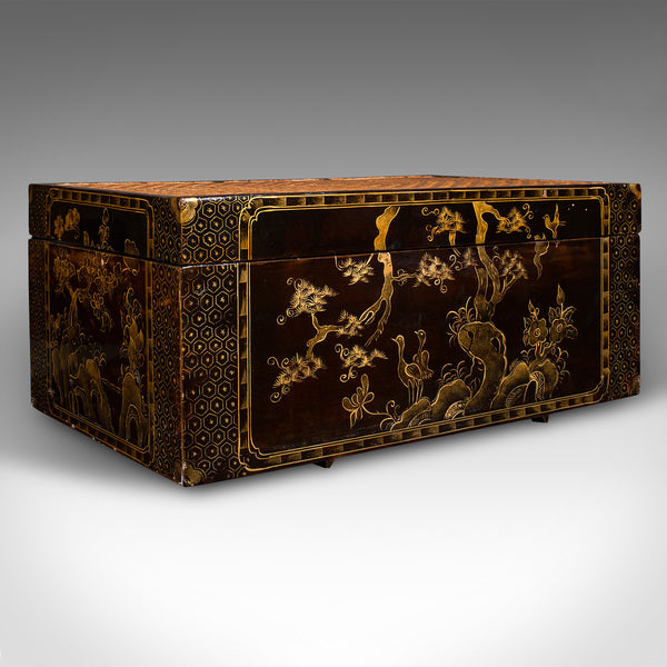 Pair Of Vintage Decorative Trunks, Japanese, Lacquered, Bamboo, Art Deco, C.1940