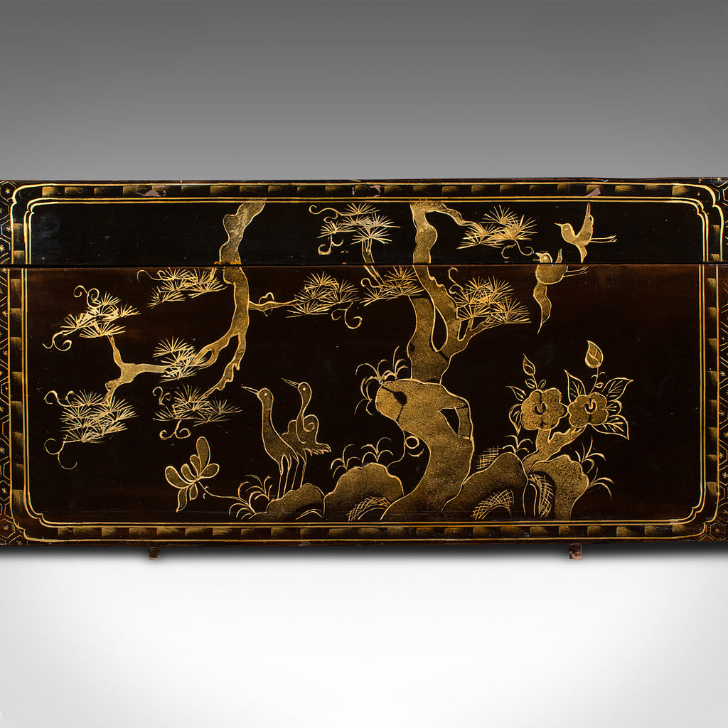 Pair Of Vintage Decorative Trunks, Japanese, Lacquered, Bamboo, Art