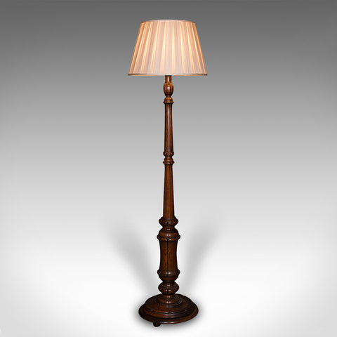 Antique Standard Lamp, Scottish, Oak, Reading Light, Library, Lounge, Victorian