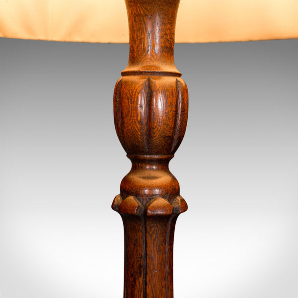 Antique Standard Lamp, Scottish, Oak, Reading Light, Library, Lounge, Victorian