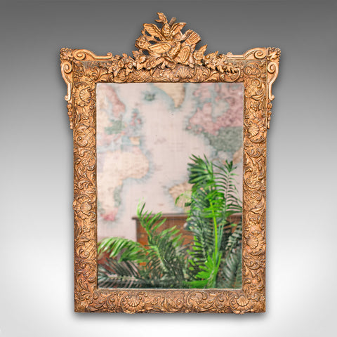 Antique Wall Mirror, Italian, Gilt Gesso, Ornate, Hallway, Overmantle, Regency