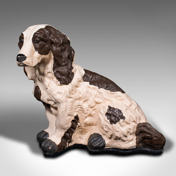 Antique Cocker Spaniel Statue, English, Plasterwork, Dog Figure, Victorian, 1900