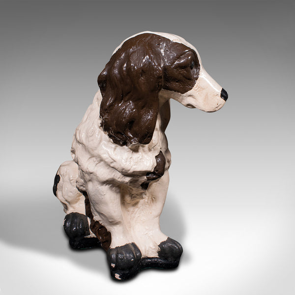 Antique Cocker Spaniel Statue, English, Plasterwork, Dog Figure, Victorian, 1900