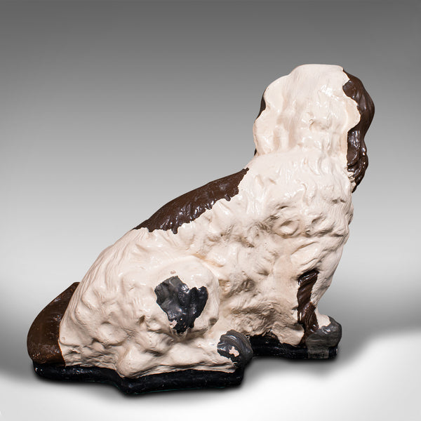 Antique Cocker Spaniel Statue, English, Plasterwork, Dog Figure, Victorian, 1900