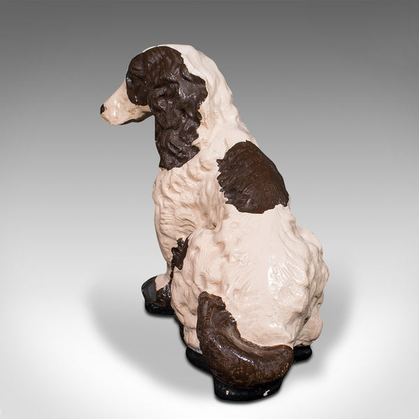 Antique Cocker Spaniel Statue, English, Plasterwork, Dog Figure, Victorian, 1900