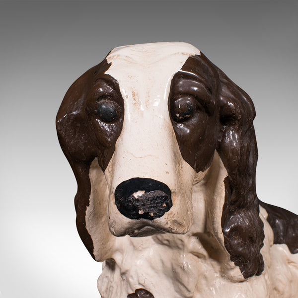 Antique Cocker Spaniel Statue, English, Plasterwork, Dog Figure, Victorian, 1900