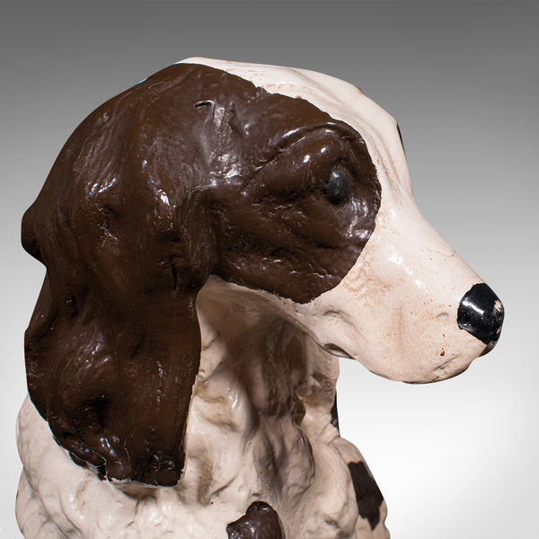 Antique Cocker Spaniel Statue, English, Plasterwork, Dog Figure, Victorian, 1900