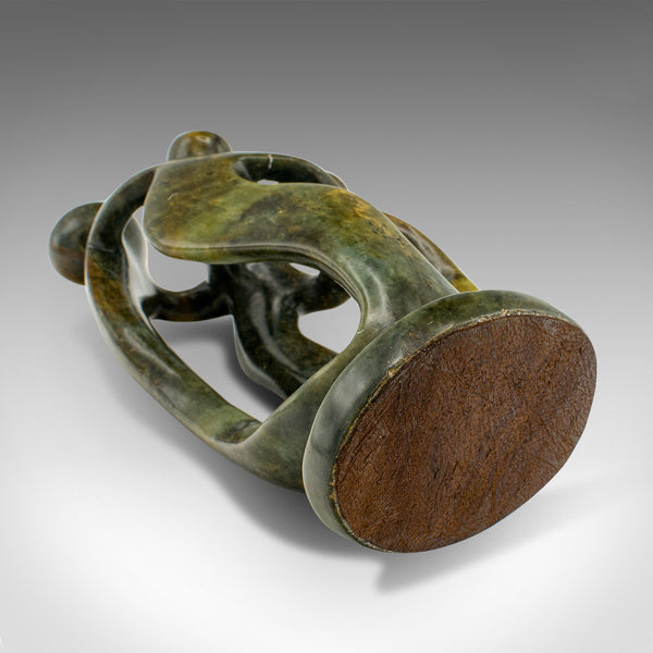 Vintage Abstract Family Statue, Tribal, Hardstone, Decorative Ornament, C.1960