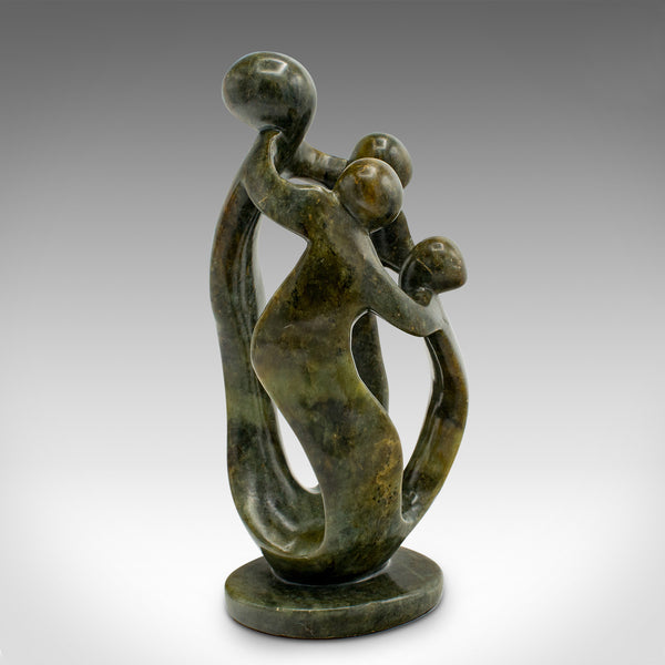 Vintage Abstract Family Statue, Tribal, Hardstone, Decorative Ornament, C.1960