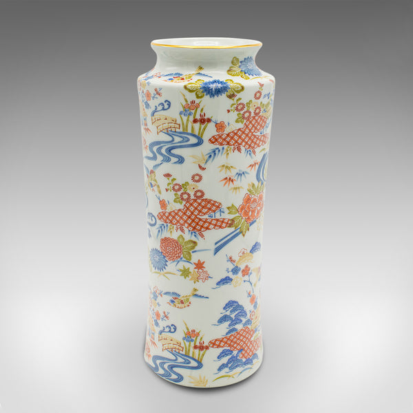 Vintage Decorative Flower Vase, Chinese, Ceramic, Stem Sleeve, Art Deco Revival