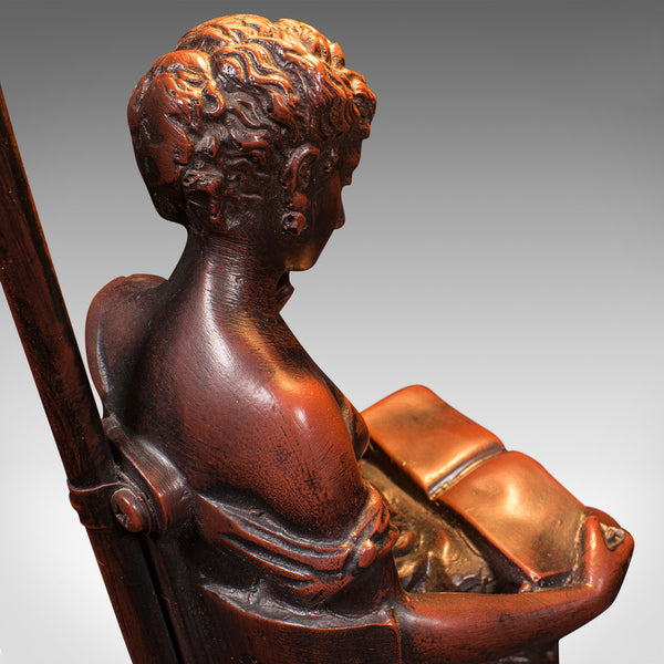 Vintage Decorative Lamp, French, Bronzed, Figural Light, Art Nouveau Revival