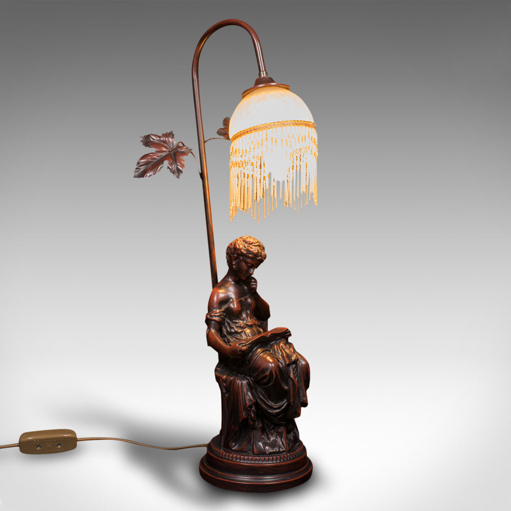 Vintage Decorative Lamp French Bronzed Figural Light Art Nouveau Revival
