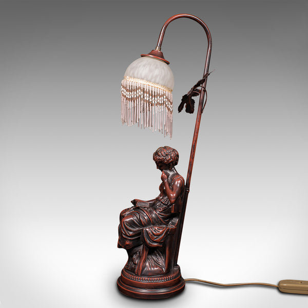 Vintage Decorative Lamp, French, Bronzed, Figural Light, Art Nouveau Revival