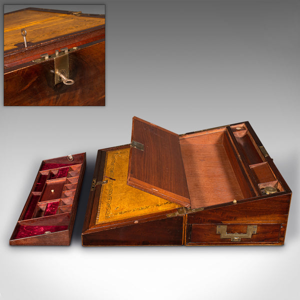 Antique Rector's Writing Slope, English, Correspondence Case, Georgian, C.1800